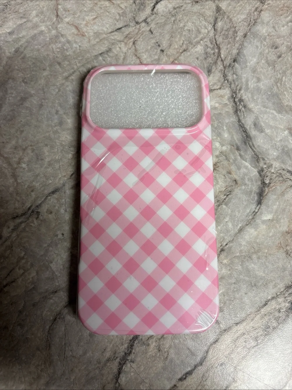 New Longlayss iPhone 17 Pro Max Case Pink White Gingham Plaid Checkerboard